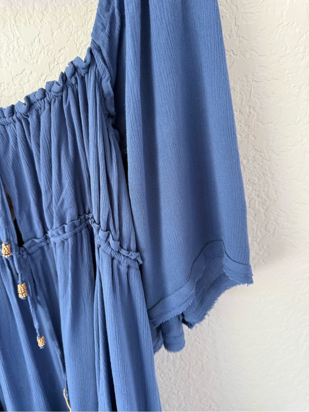 Free People blue boho tiered flowy peasant dress XL - Picture 5 of 13